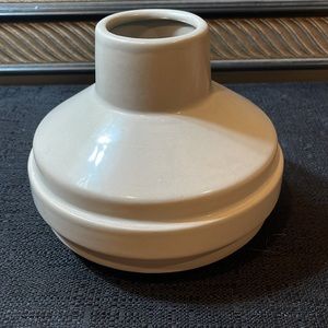 NWT Glazed Pottery Vase: unusual shape and Taupe Color